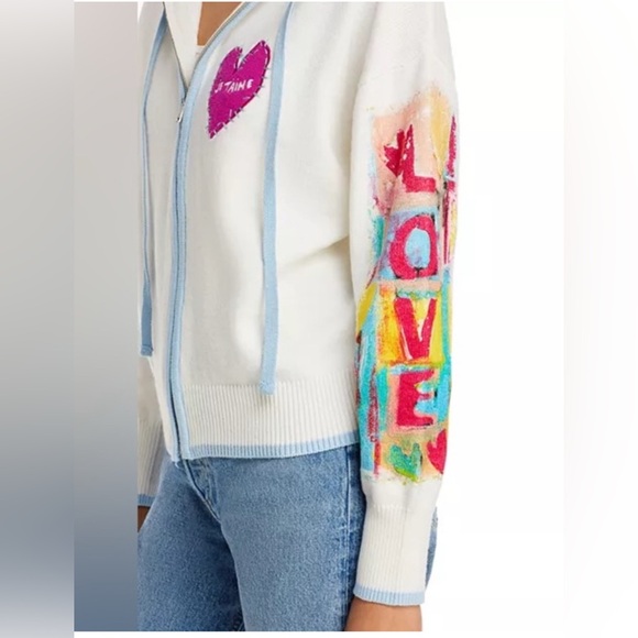 AQUA x Kerri Rosenthal Love Graphic Zip Up Hoodie sm - Picture 4 of 16